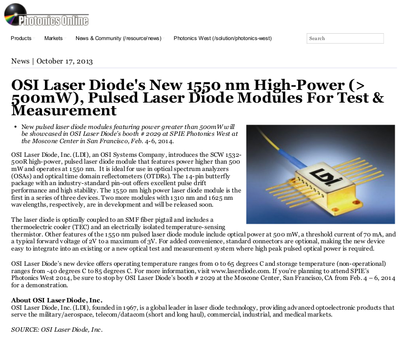 What Is a Laser Diode - Reliability & Test Equipment