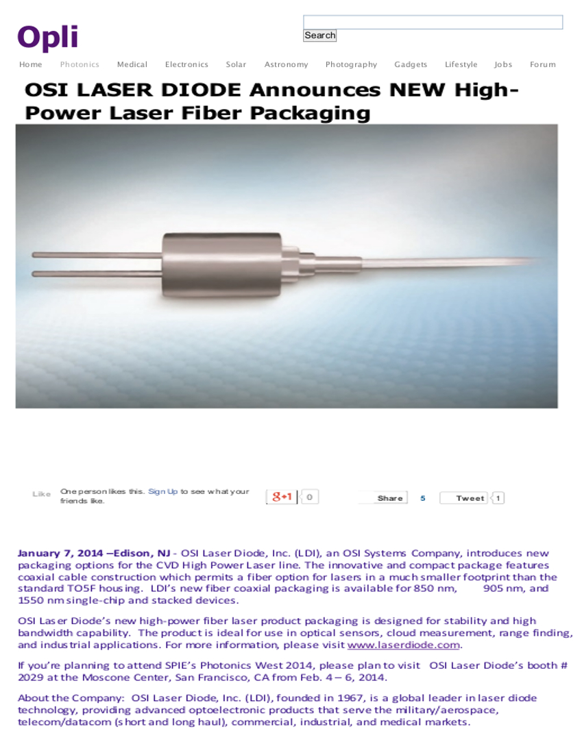 CVD High Power Laser Fiber Packaging